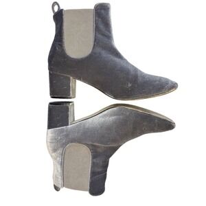 Cape Robbin Blue Faux Velvet Ankle Booties Block Heel Retrocore Vintagecore 10